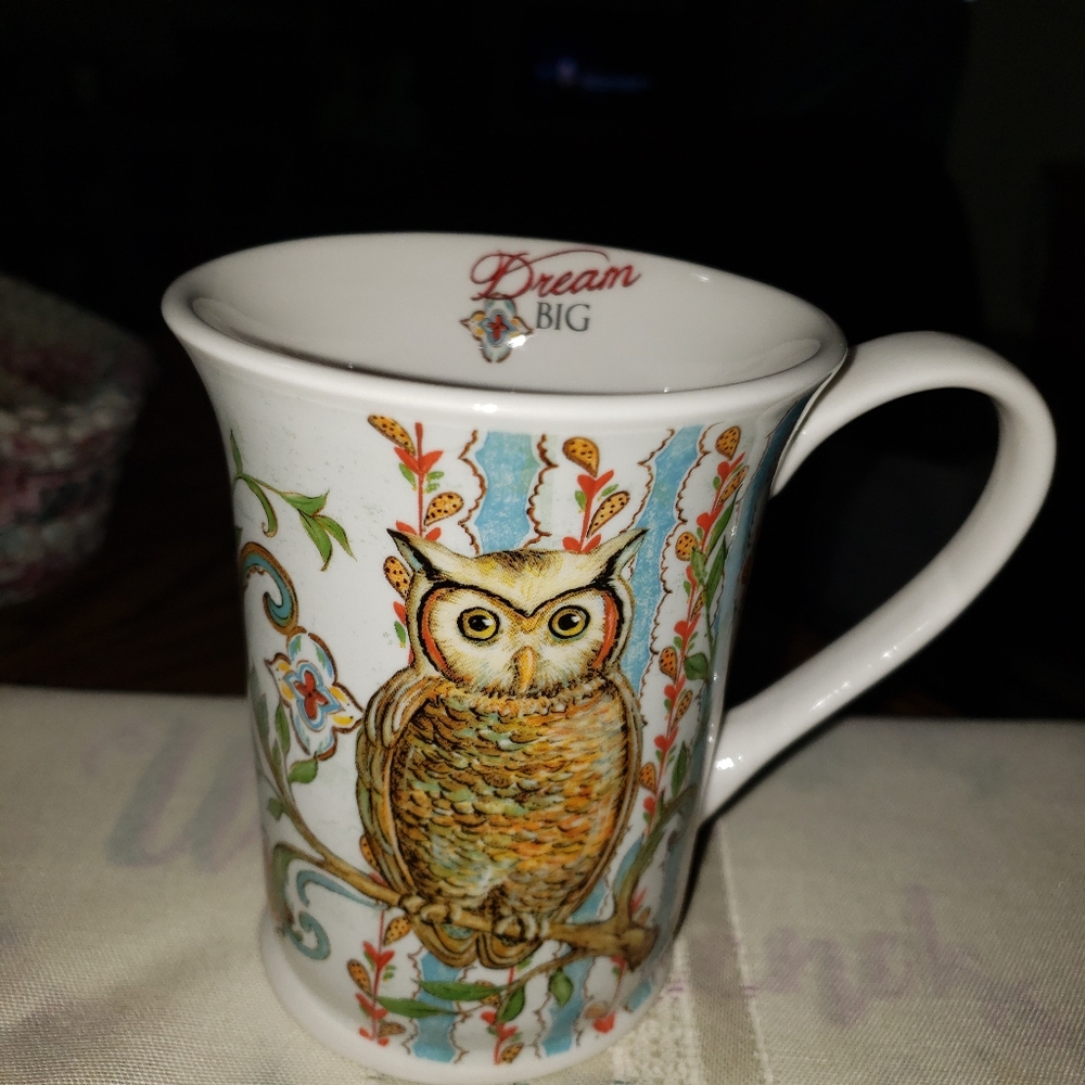 Beautiful Katie McRostie Large Owl Mug